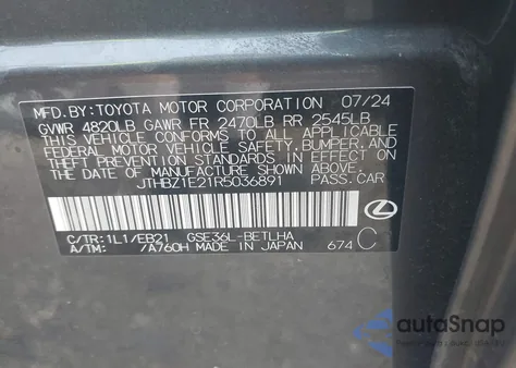 2024 Lexus Is 350 F Sport Design from USA, damaged, VIN JTHBZ1E21R5036891